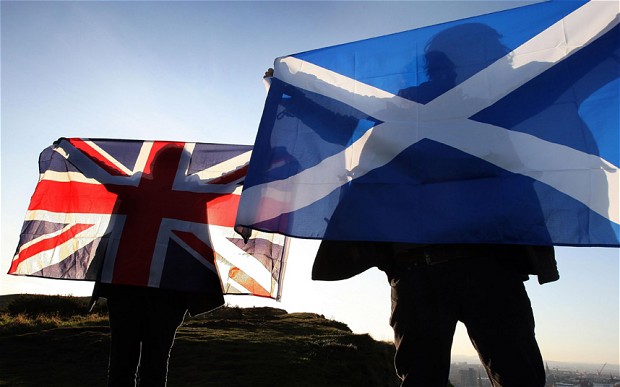 Scottish flag and Union Jack